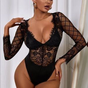 New black lace bodysuit